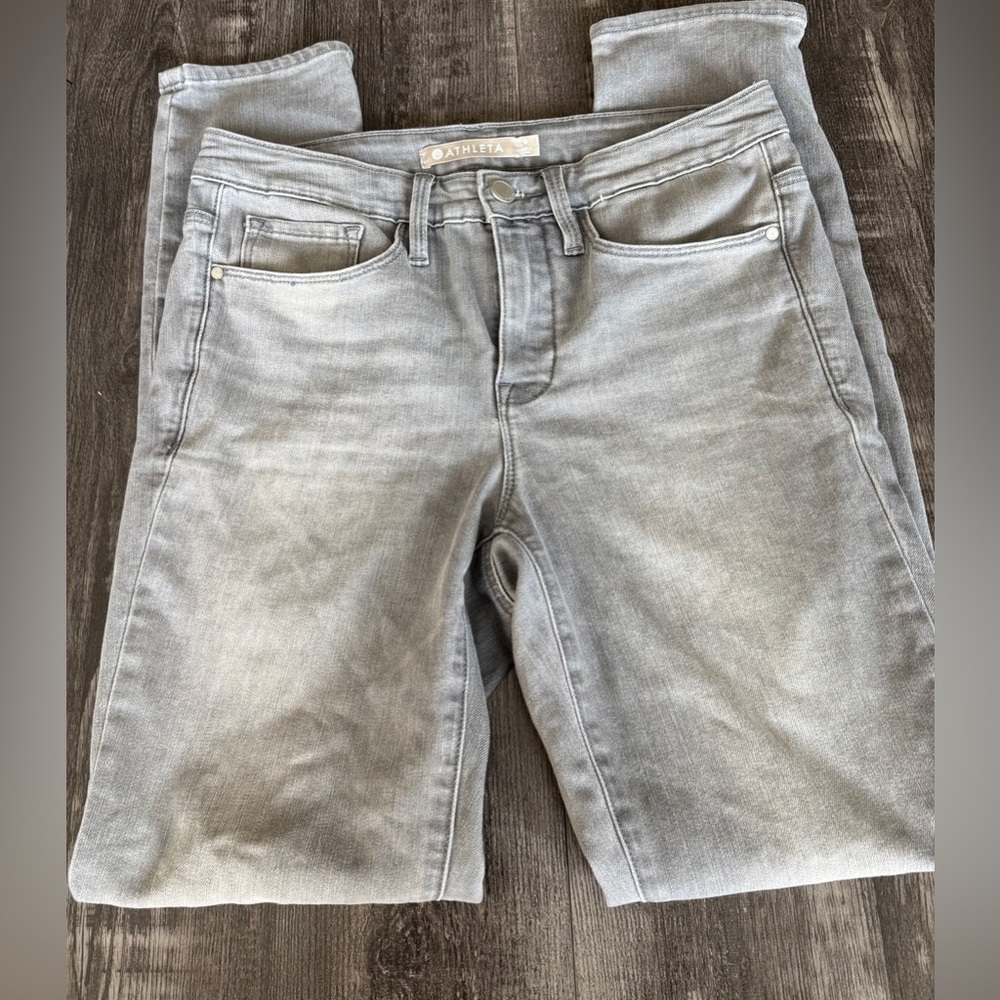 Athleta Sculptek Mid-Rise Skinny Jeans Gray Wash Size 6 - Picture 2 of 10